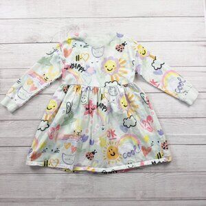 Next Girls Sweatshirt Dress Pastel Doodle Print Long Sleeve 6-7
